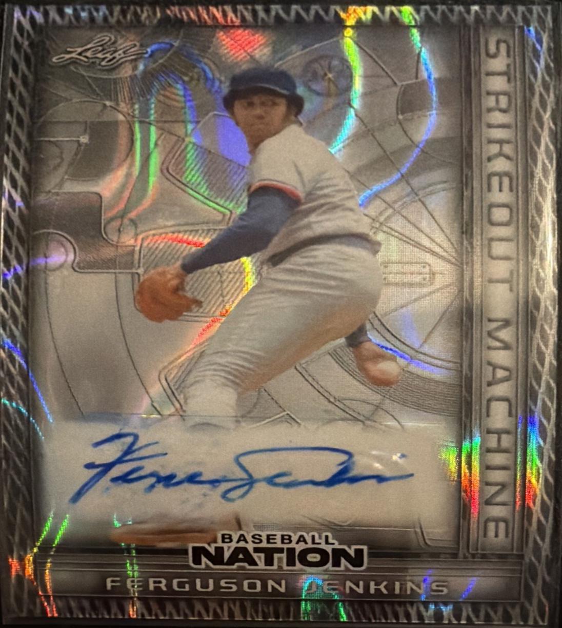Ferguson Jenkins #SMA-FJ1 2025 Leaf Baseball Nation Strikeout Machine Autographs