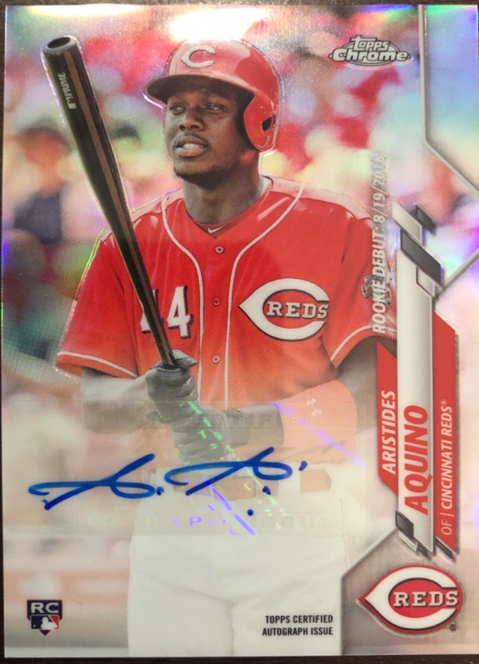 Aristides Aquino #RDUSA-AA Baseball Cards 2020 Topps Chrome Update Rookie Debut Autographs