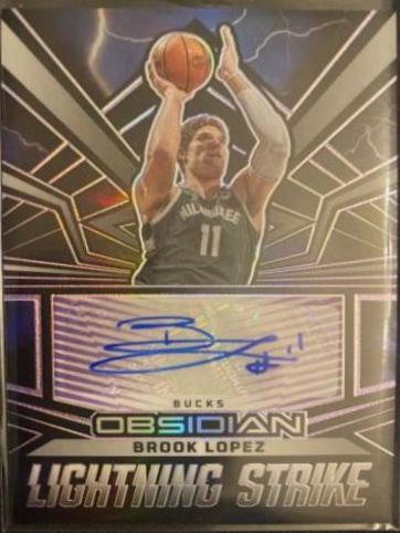 Brook Lopez #LS-BBM Basketball Cards 2022 Panini Obsidian Lightning Strike Signatures