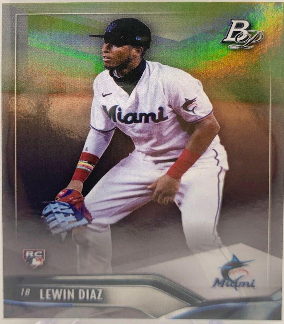 Lewin Diaz #1 Baseball Cards 2021 Bowman Platinum