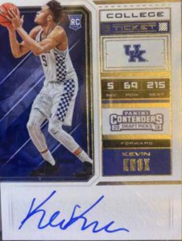 Kevin Knox #61A 2018 Panini Contenders Draft Picks Basketball