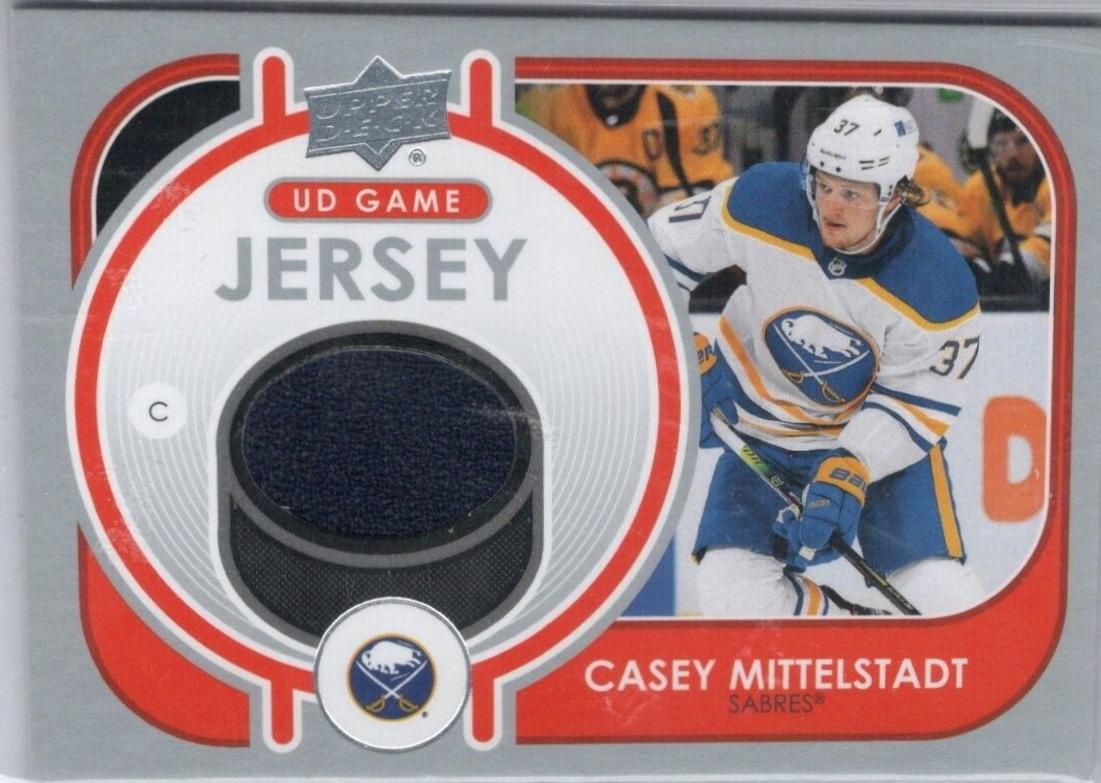 Casey Mittelstadt #GJ-CM Hockey Cards 2021 Upper Deck Game Jersey