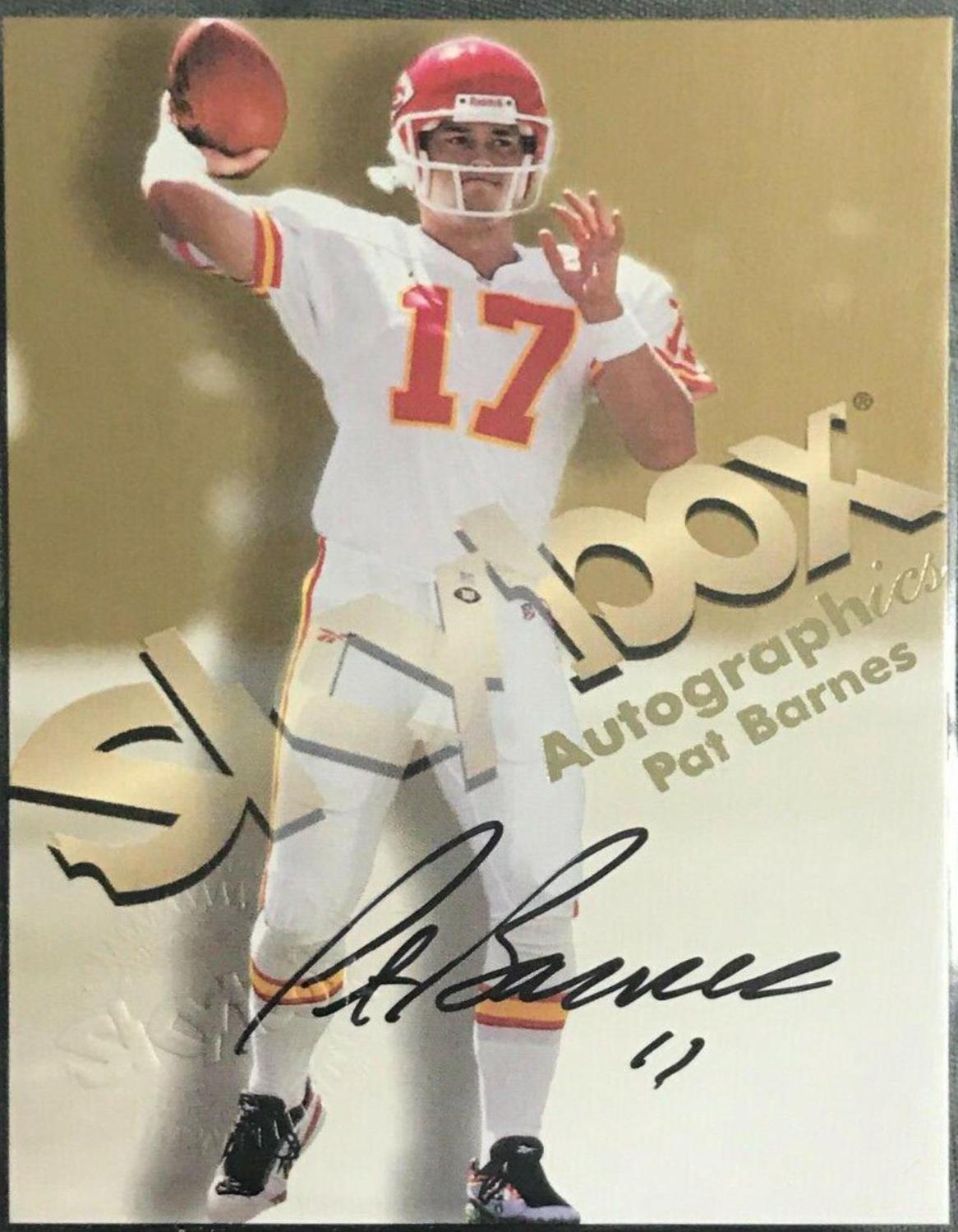 Pat Barnes Football Cards 1998 Skybox Premium Autographics