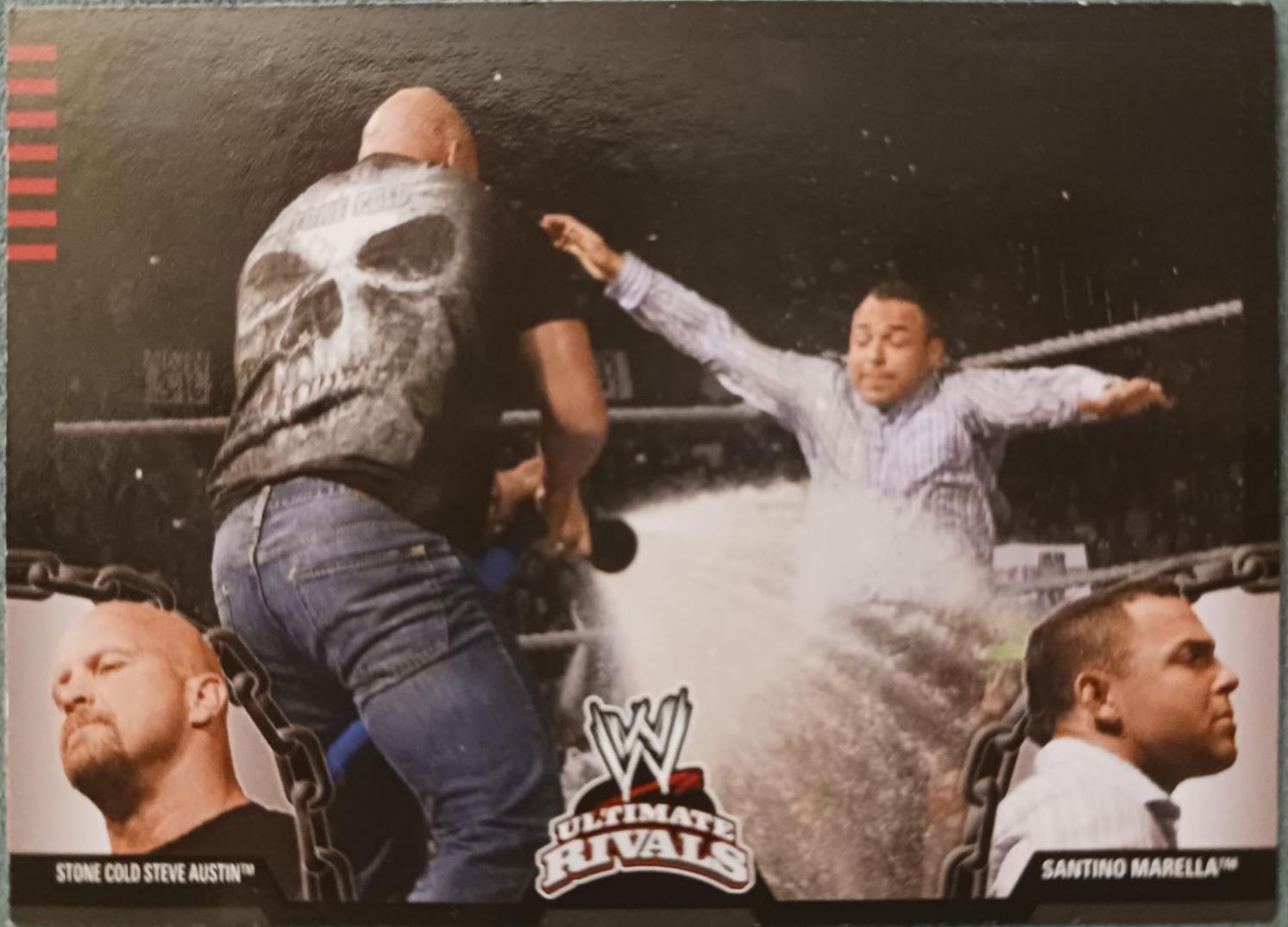 Santino Marella vs. Steve Austin #39 Wrestling Cards 2008 Topps WWE Ultimate Rivals