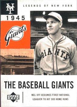Mel Ott #47 Baseball Cards 2001 Upper Deck Legends of NY