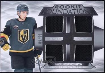 Jake Leschyshyn #F-JL Hockey Cards 2021 Upper Deck The Cup Foundations Quad Jersey