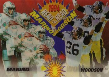 Dan Marino / Rod Woodson #HH3 Football Cards 1994 Sportflics Head to Head