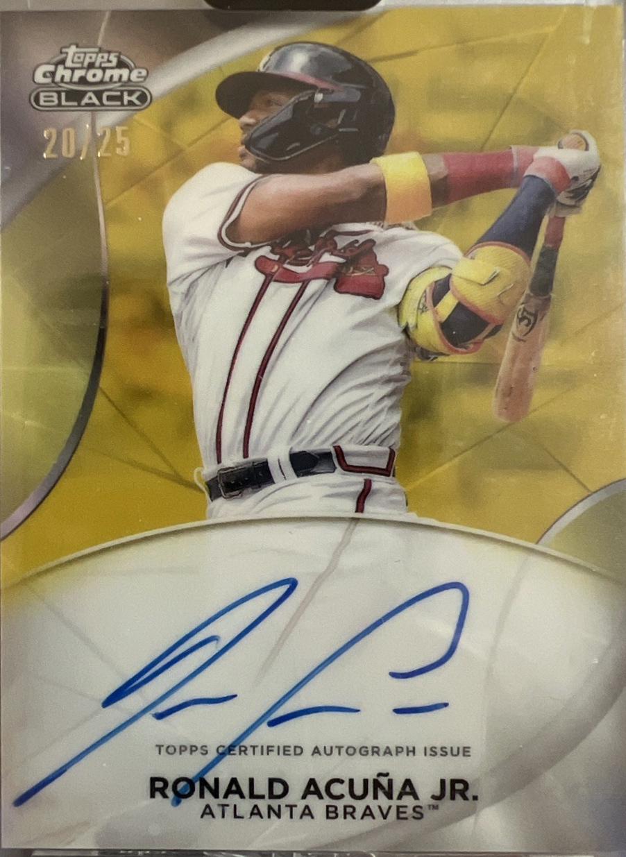 Ronald Acuna Jr. #CPA-RA Baseball Cards 2024 Topps Chrome Black Ivory Autograph