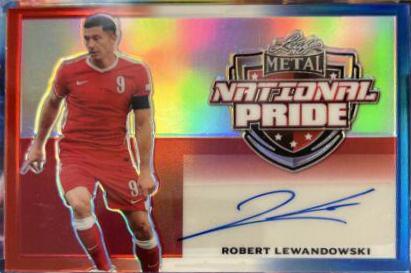 Robert Lewandowski #NP-RL1 Soccer Cards 2022 Leaf Metal National Pride Autographs