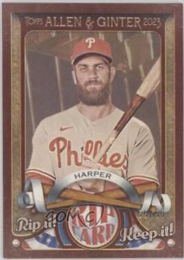 Bryce Harper #RC-BH Baseball Cards 2023 Topps Allen & Ginter Rip Cards