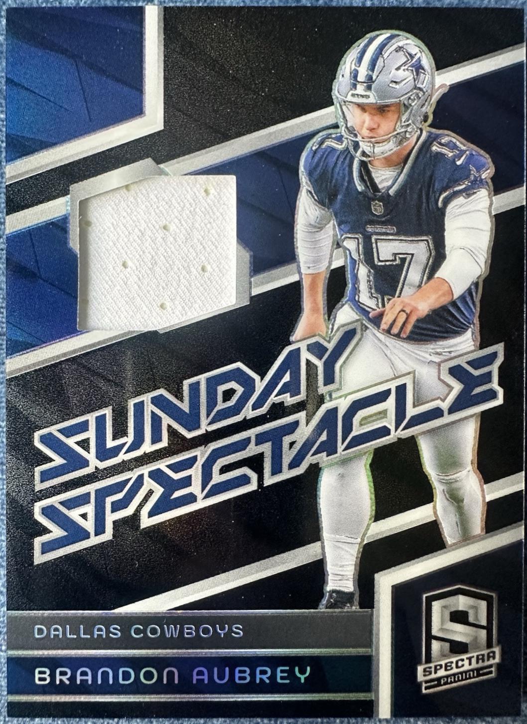 Brandon Aubrey #SS-BAY Football Cards 2024 Panini Spectra Sunday Spectacle