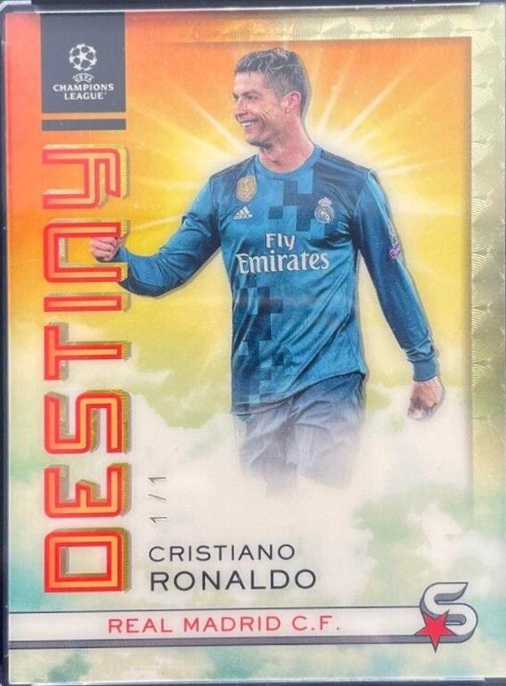 Cristiano Ronaldo #DE-1 Soccer Cards 2023 Topps UEFA Superstars Destiny