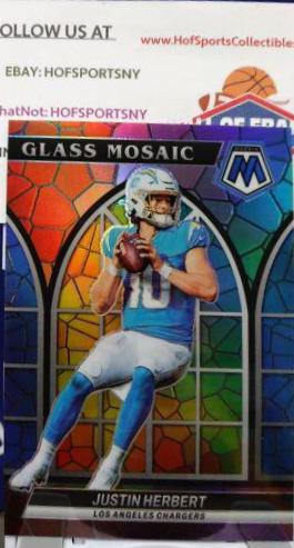 Justin Herbert #GM-2 Football Cards 2022 Panini Mosaic Glass