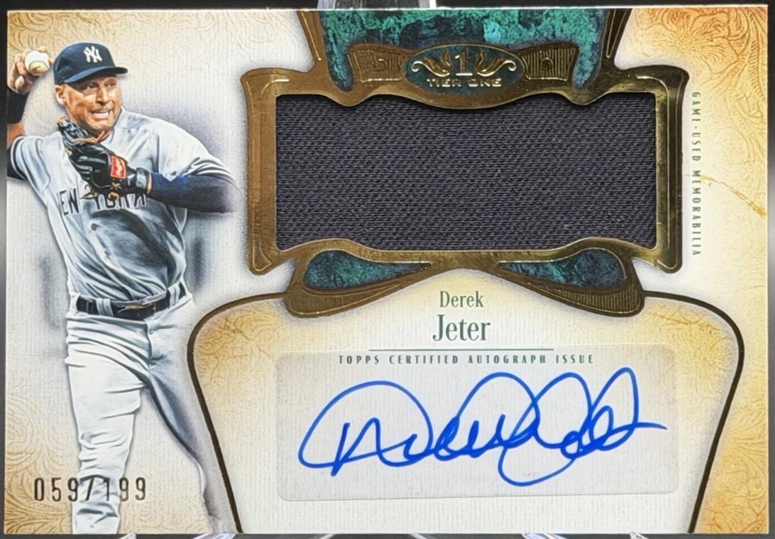 Derek Jeter #AT1JR-DJ 2026 Topps Tier One Baseball Autographed Tier One Jumbo Relics