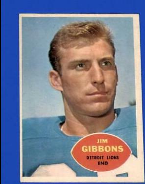 Jim Gibbons #44 Football Cards 1960 Topps