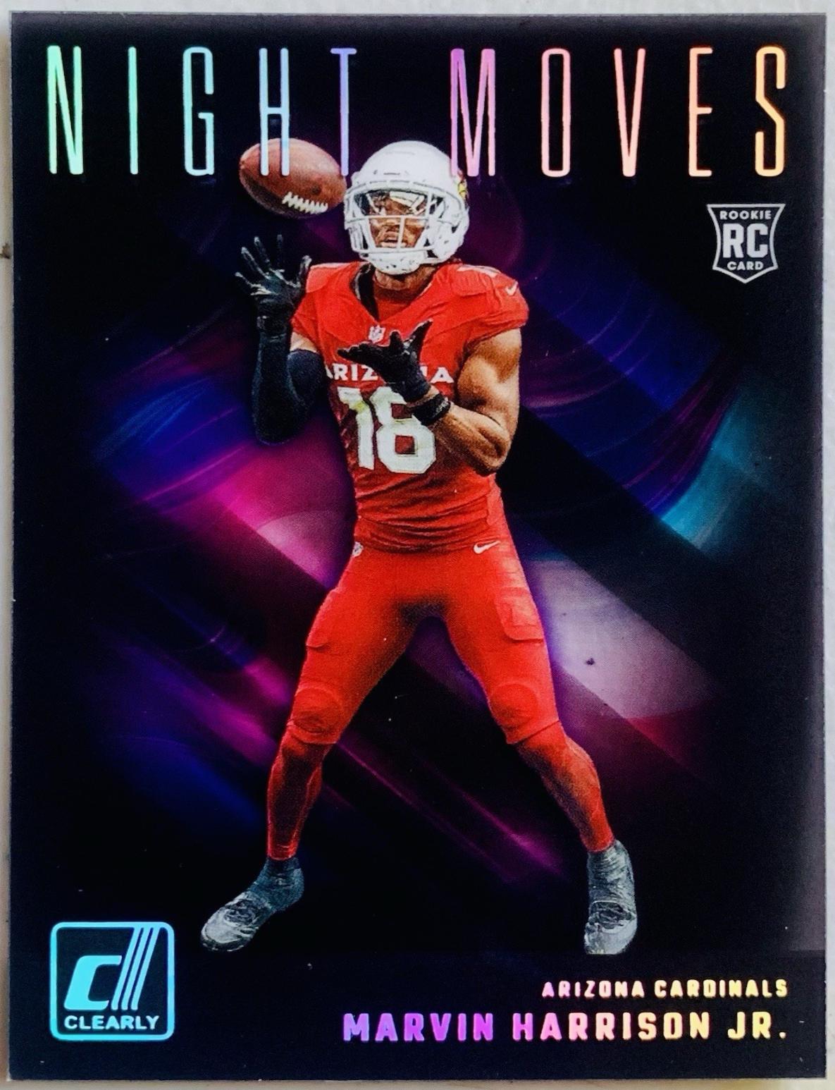 Marvin Harrison Jr. #8 Football Cards 2024 Clearly Donruss Night Moves