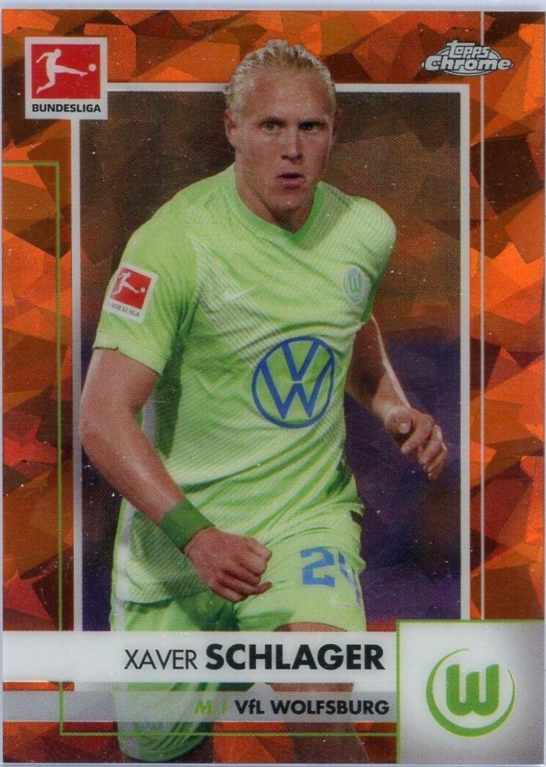 Xaver Schlager #95 2021 Topps Chrome Bundesliga Sapphire Soccer