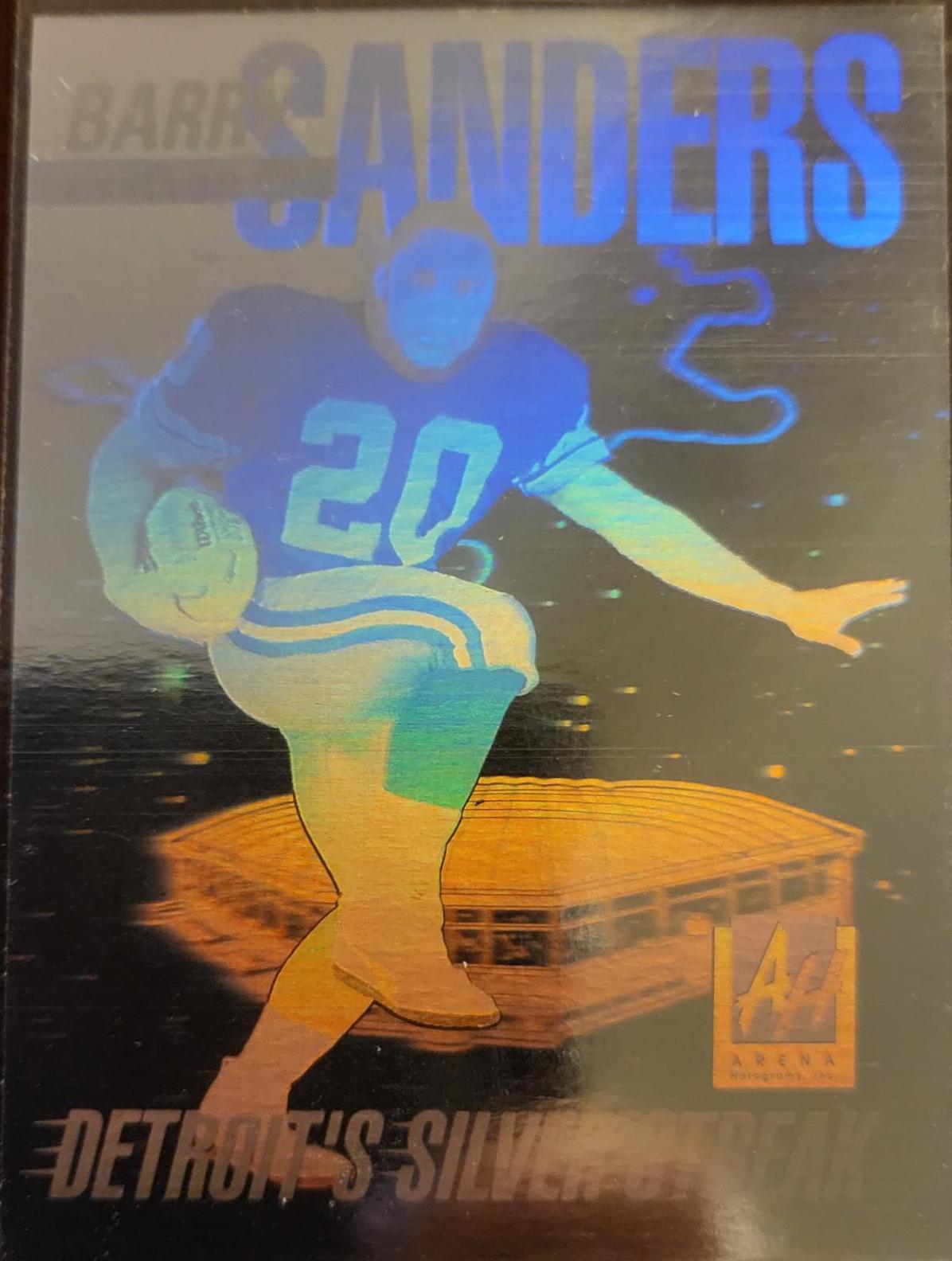 Barry Sanders #4 Football Cards 1991 Arena Holograms