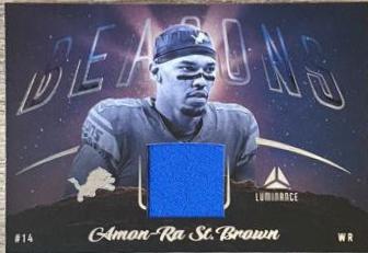 Amon Ra St. Brown #B-19 Football Cards 2023 Panini Luminance Beacons