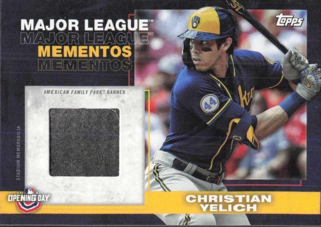 Christian Yelich #MLMR-CY Baseball Cards 2022 Topps Opening Day Major League Mementos Relics