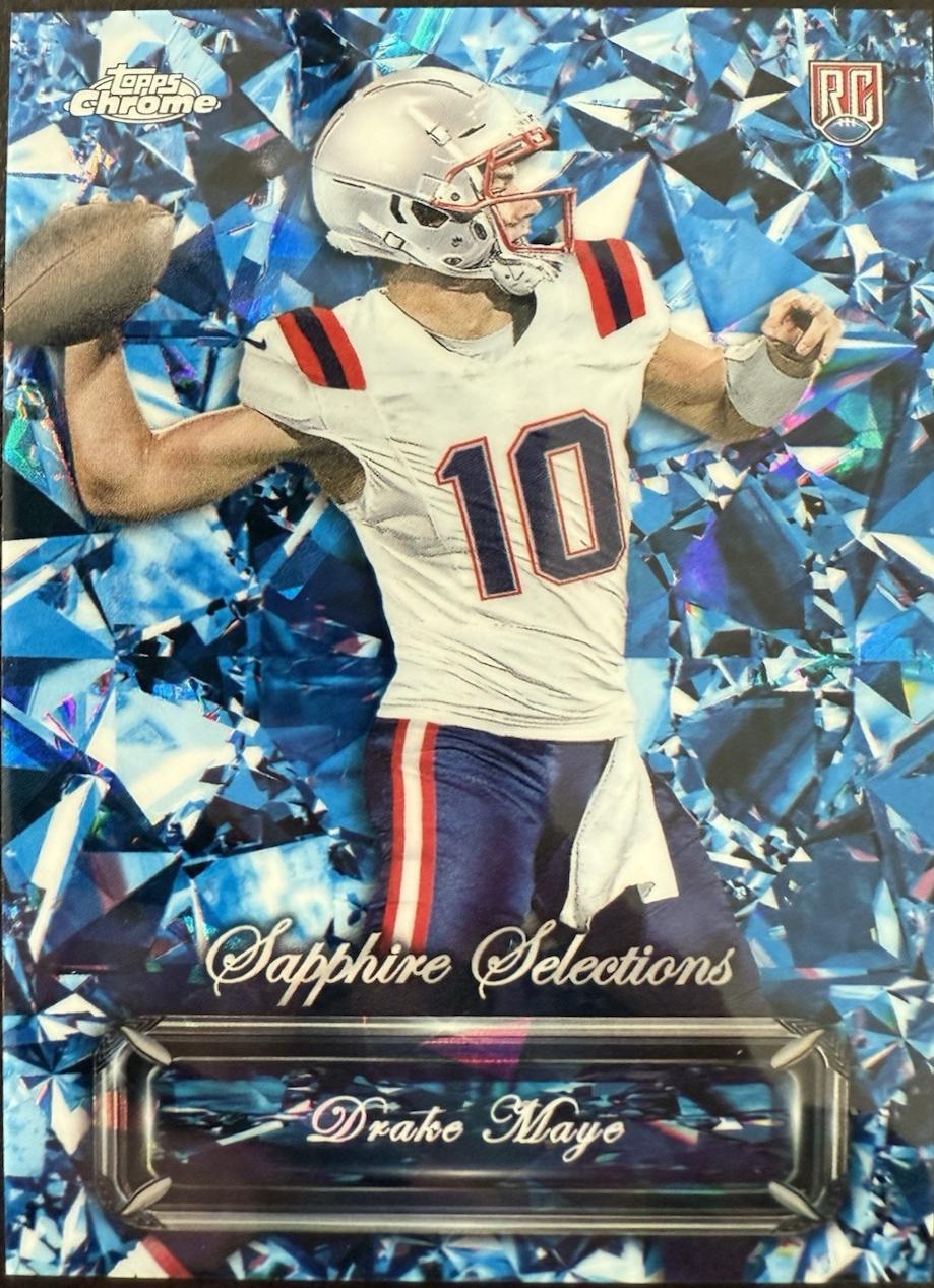 Drake Maye #SS-3 Football Cards 2024 Topps Chrome Sapphire Selections