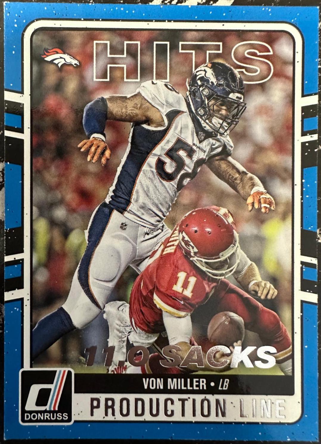 Von Miller #9 Football Cards 2017 Panini Donruss Production Line Touchdowns