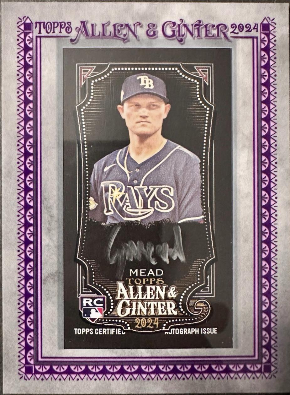 Curtis Mead #MA-CM Baseball Cards 2024 Topps Allen & Ginter X Framed Mini Autograph