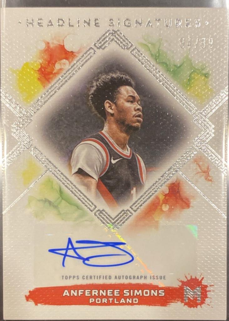 Anfernee Simons #HS-AS Basketball Cards 2023 Topps Motif Headline Signatures