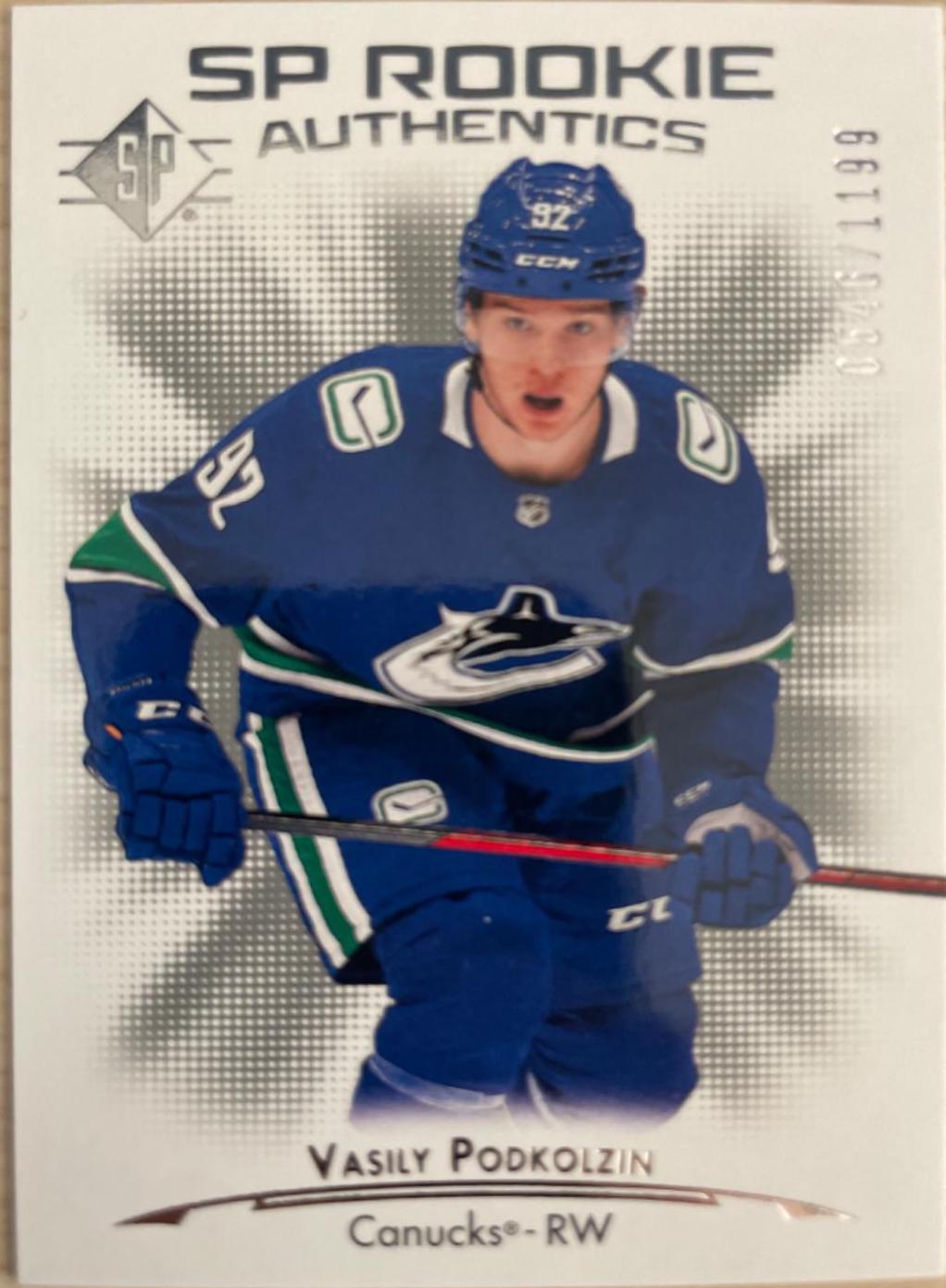 Vasily Podkolzin #107 Hockey Cards 2021 SP
