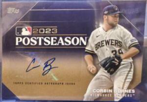Corbin Burnes #PPA-CB Baseball Cards 2024 Topps Postseason Performance Autograph