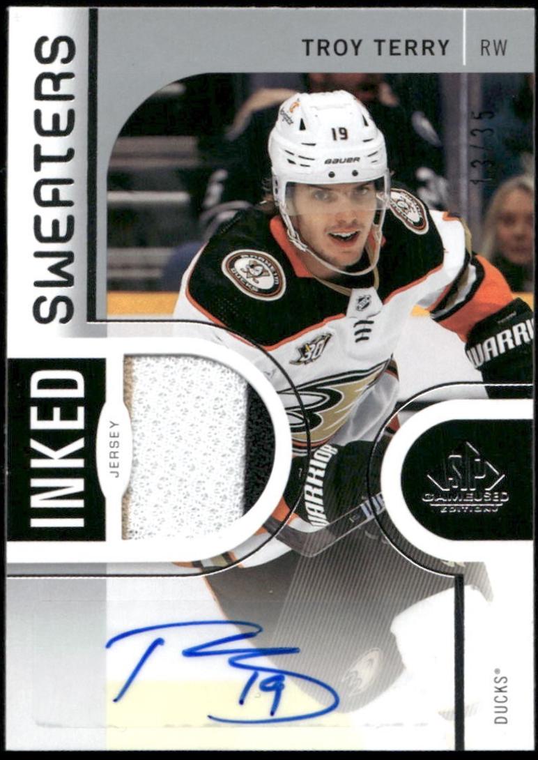 Troy Terry #IS-TT Hockey Cards 2024 SP Game Used Inked Sweater
