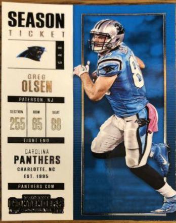 Greg Olsen #6 Football Cards 2017 Panini Contenders