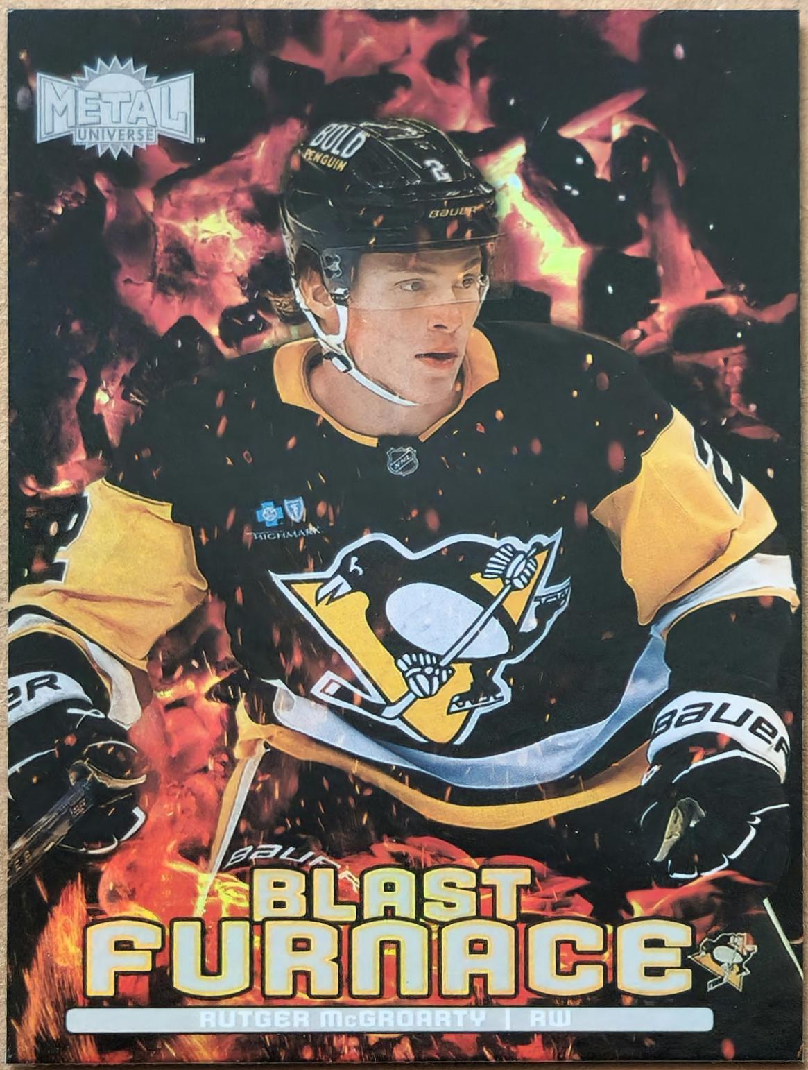 Rutger McGroarty #BF-17 Hockey Cards 2024 SkyBox Metal Universe Blast Furnace