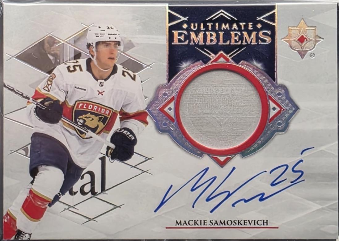 Mackie Samoskevich #UE-MS 2023 Upper Deck Ultimate Collection Emblems Autograph Hockey