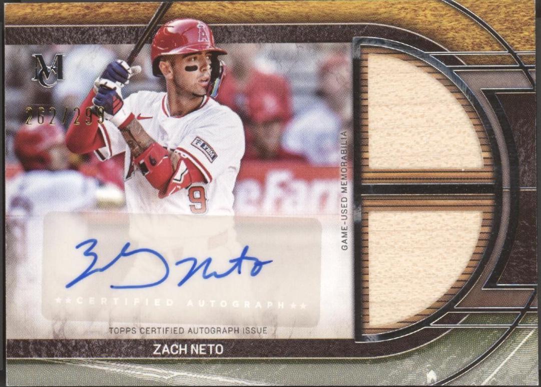 Zach Neto #SPDRA-ZN 2025 Topps Museum Collection Single Player Signature Swatch Dual Relic Autograph Baseball