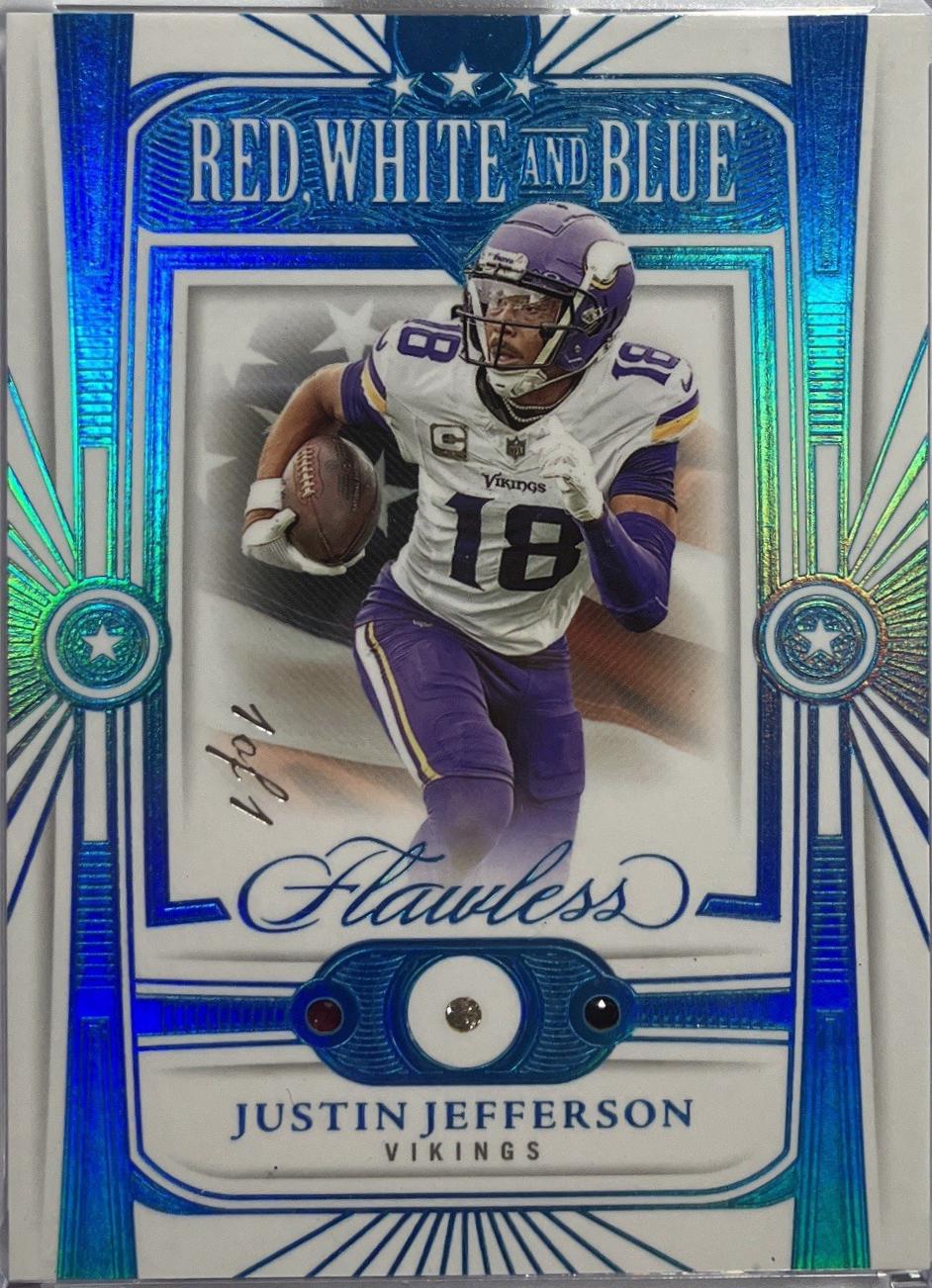 Justin Jefferson #18 2024 Panini Flawless Red White Blue Football