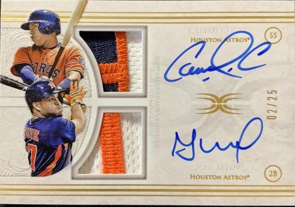 Carlos Correa, Jose Altuve #DARC-CA Baseball Cards 2017 Topps Definitive Dual Autograph Patch