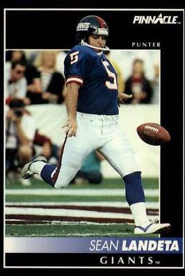Sean Landeta #6 Football Cards 1992 Pinnacle