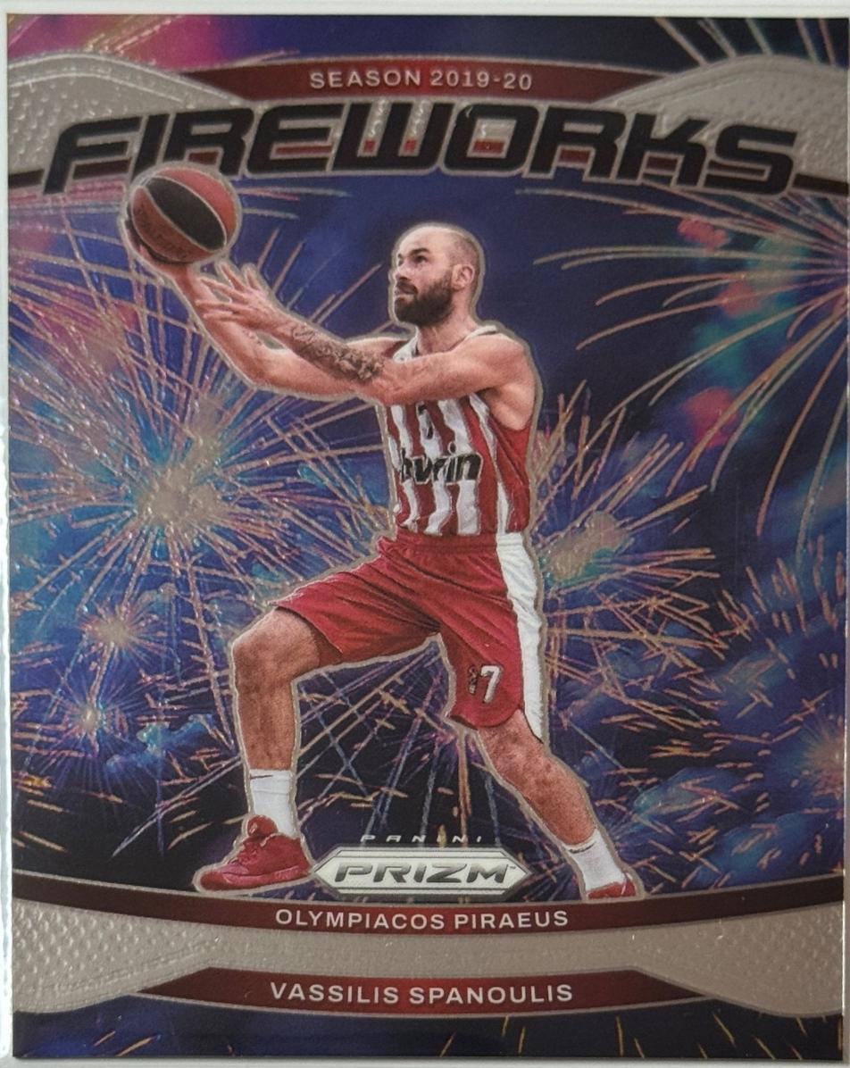 Vassilis Spanoulis #14 2024 Panini Prizm Euroleague Fireworks Basketball