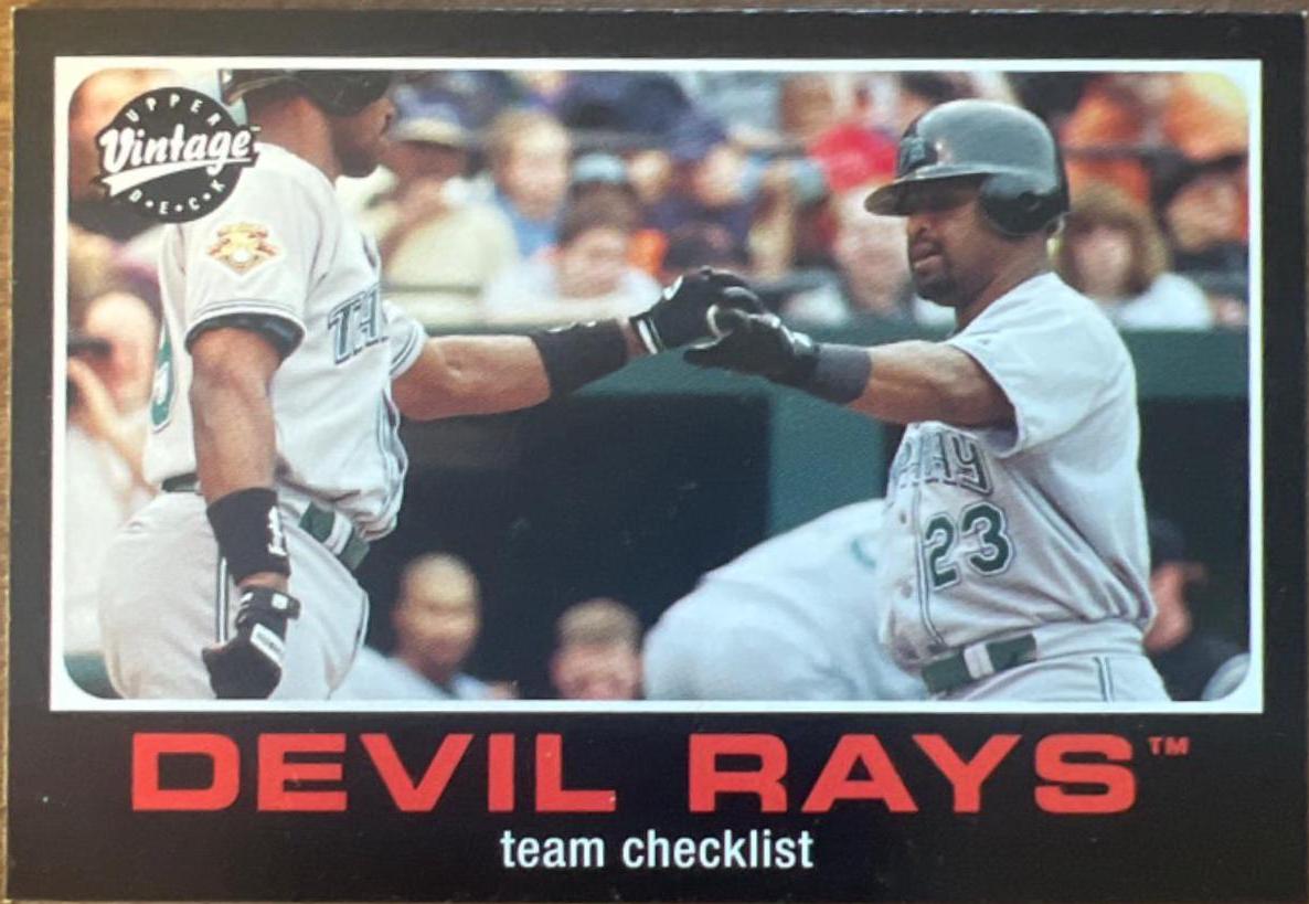 Tampa Bay Rays Checklist #35 Baseball Cards 2002 Upper Deck Vintage