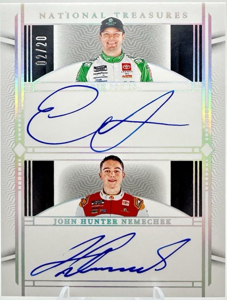 Erik Jones / John Hunter Nemechek #17 Racing Cards 2024 Panini National Treasures NASCAR Dual Autograph