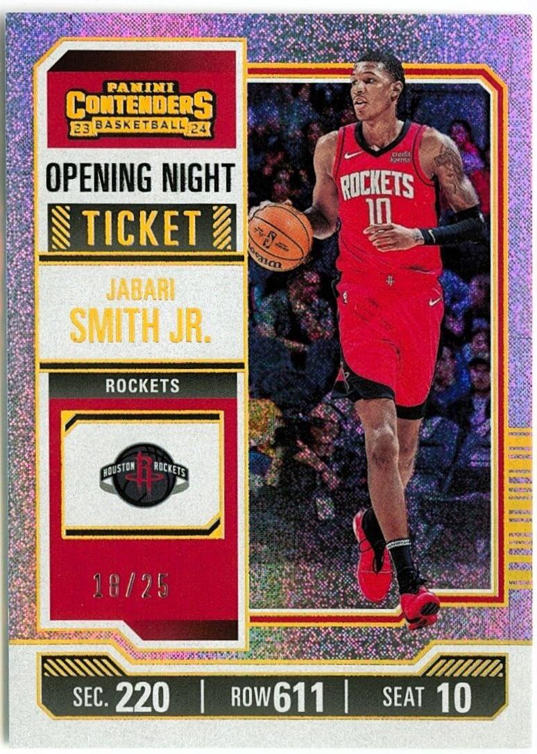 Jabari Smith Jr. [Opening Night Ticket #88 2023 Panini Contenders Basketball
