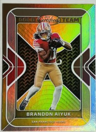 Brandon Aiyuk #GT-BAK Football Cards 2024 Panini Certified Gold Team