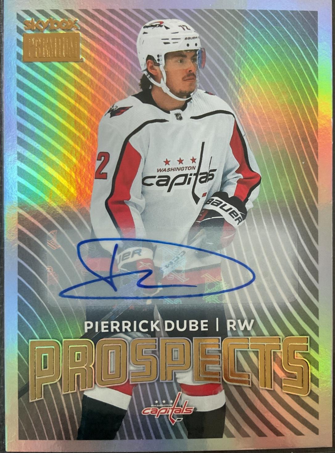Pierrick Dube #PP-18 Hockey Cards 2024 SkyBox Metal Universe Premium Prospects Autograph