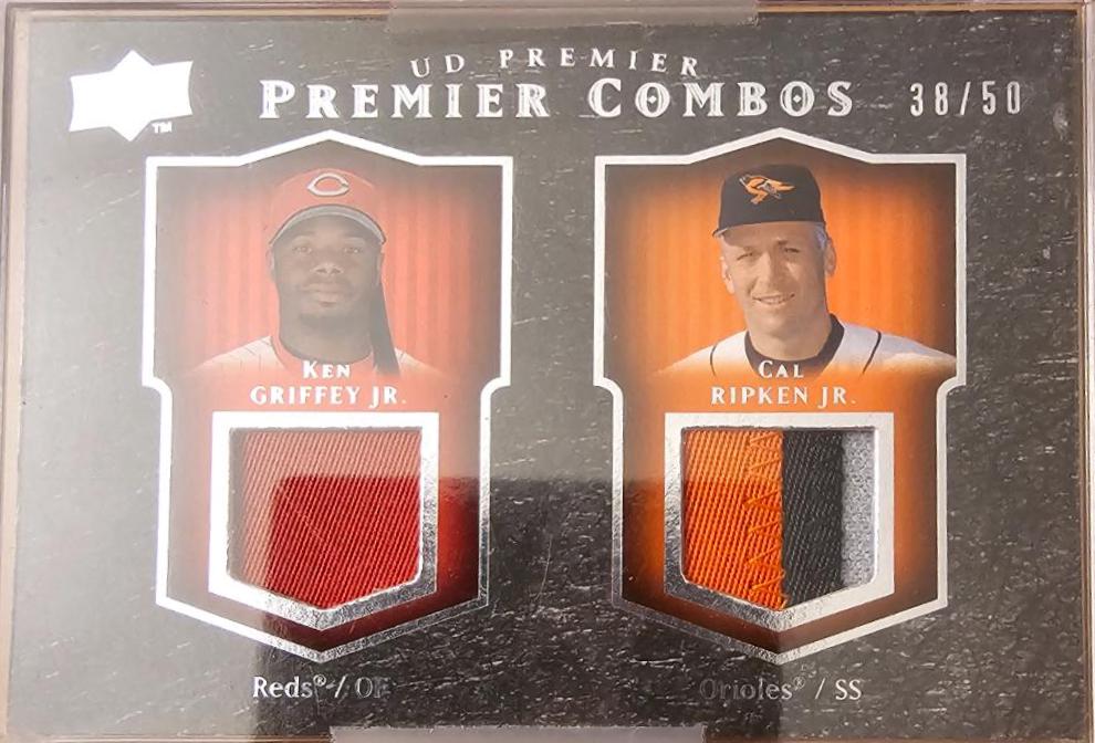 Ken Griffey Jr/Cal Ripken Jr #CP-GR Baseball Cards 2008 Upper Deck Premier Combos Patch