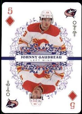 Johnny Gaudreau #5 Hockey Cards 2022 O Pee Chee Playing Cards