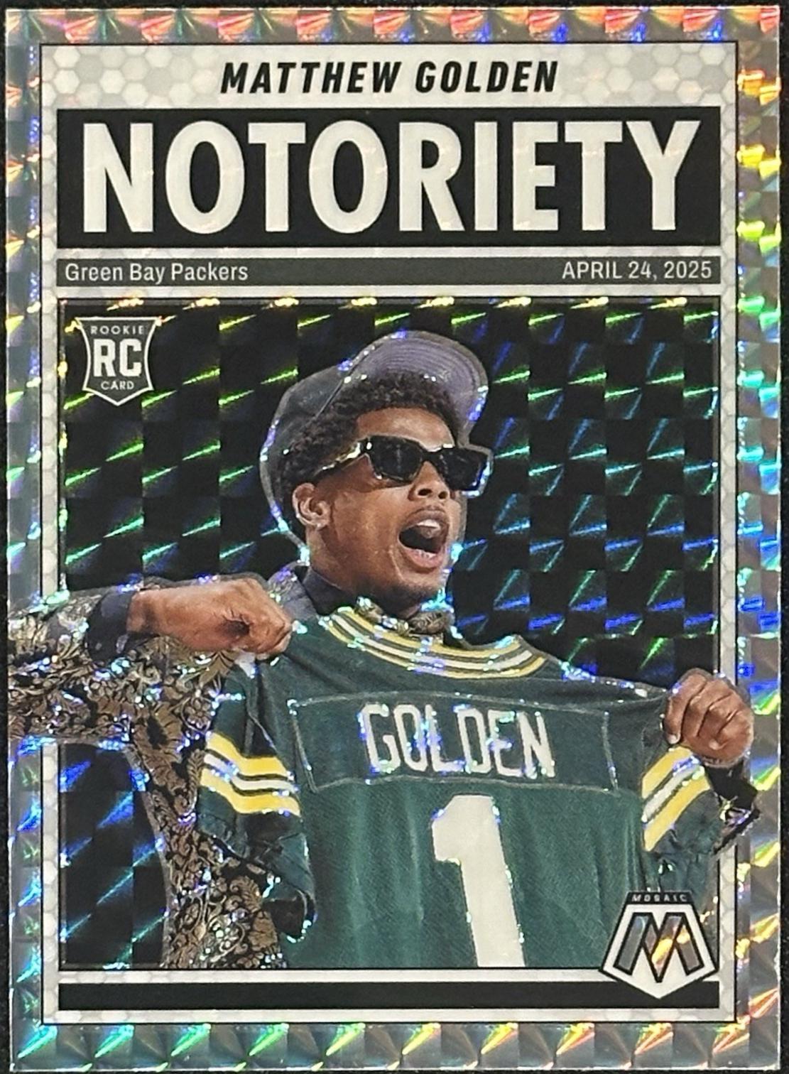2025 Panini Mosaic Notoriety Matthew Golden [Mosaic] #21 card