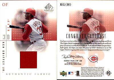 Ken Griffey Jr. #KGH 2001 Sp Game Used Authentic Fabric Baseball