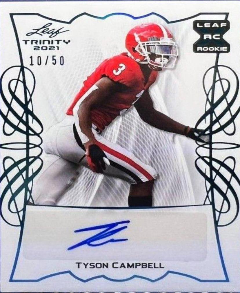 Tyson Campbell #BA-TC1 2021 Leaf Trinity Signatures Football