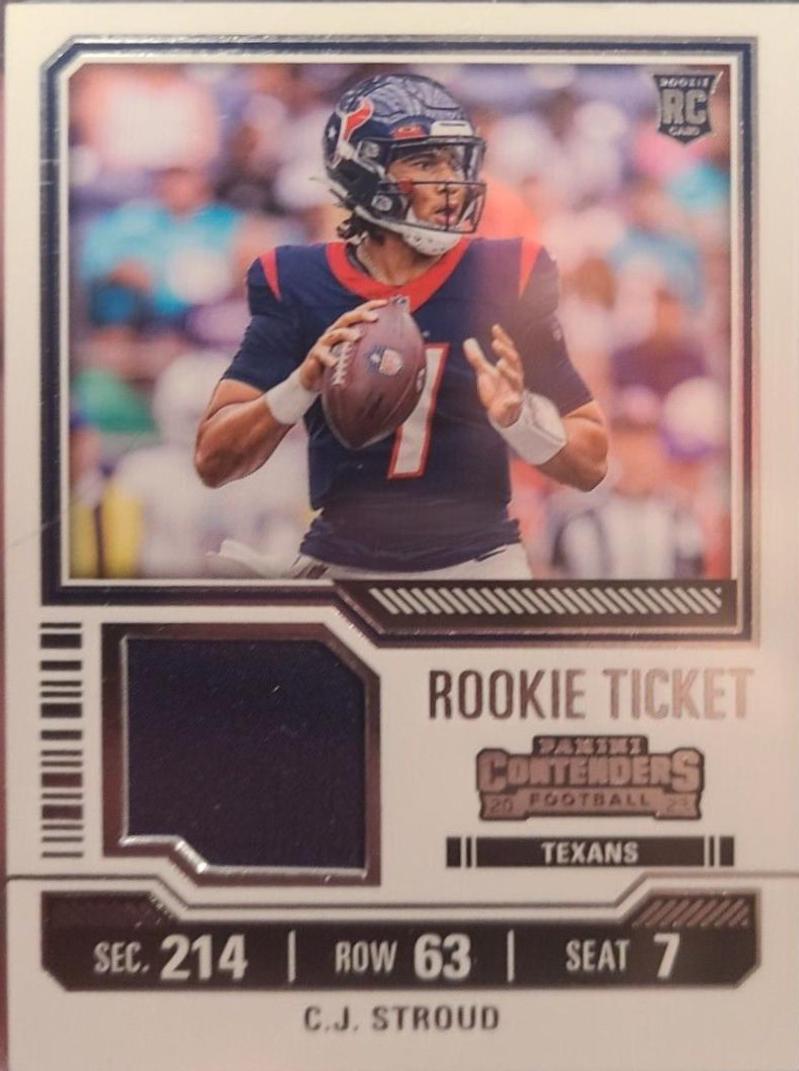 C.J. Stroud #TS42 Football Cards 2023 Panini Contenders Rookie Ticket Swatch
